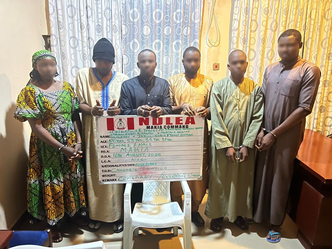 NDLEA PARADES 6 SUSPECTS LINKED TO 3 NIGERIANS ARRESTED IN SAUDI ARABIA FOR DRUG TRAFFICKING