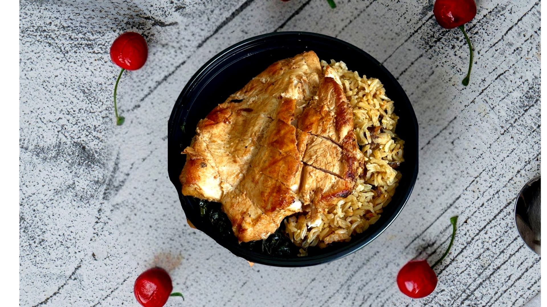 Coconut Brown Rice with Chicken Breast & Leafy Greens