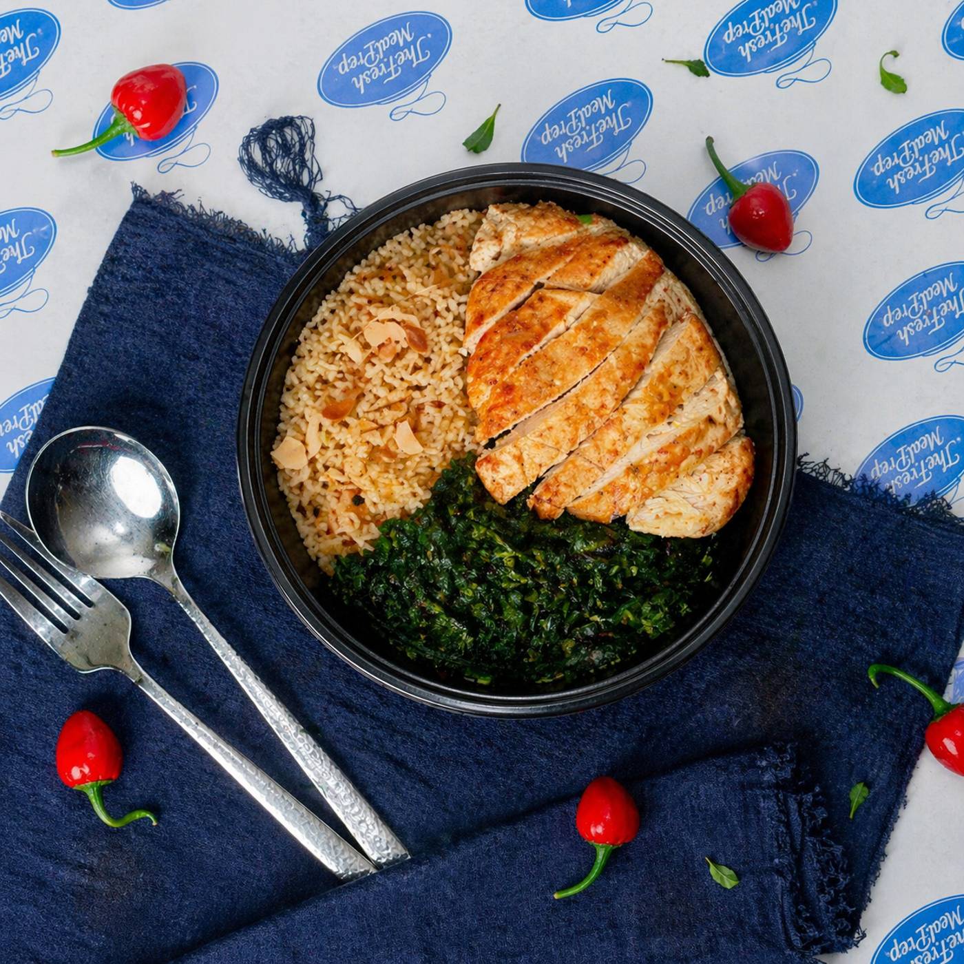 Coconut Brown Rice with Chicken Breast & Leafy Greens