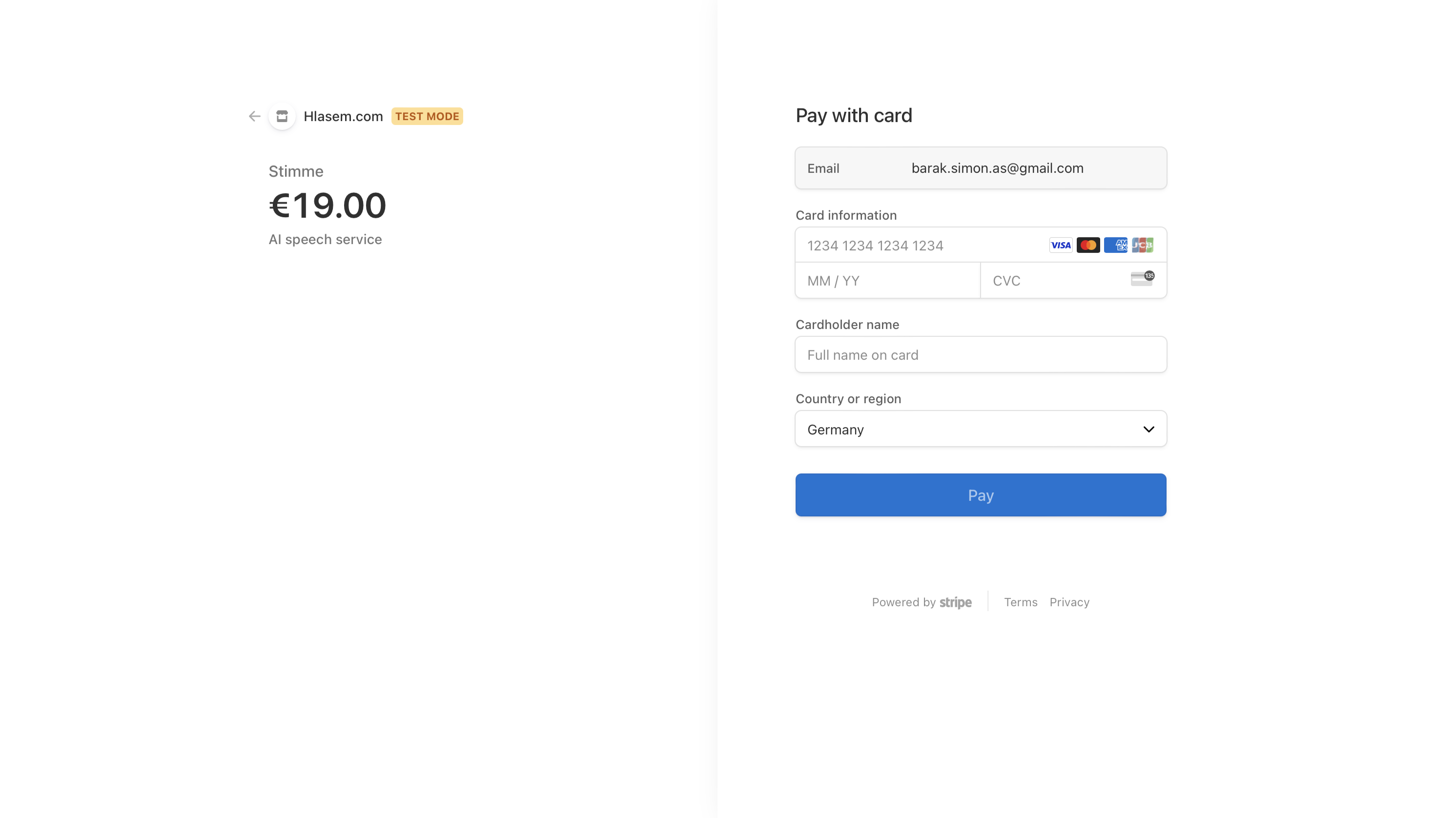 Stripe implementation