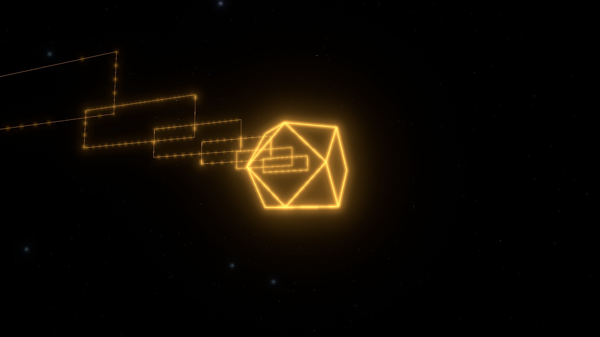 The station turning, its slot facing out. No HUD.