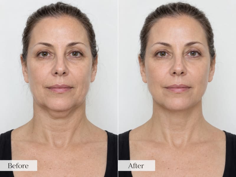 EndoPulse before and after — Lower face and jawline