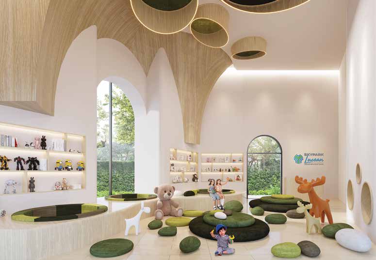 Yoga greenery and wellness area