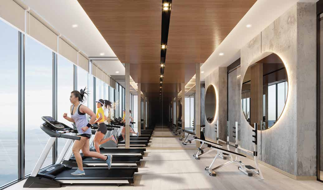 Sky gym, kids club and co-working space