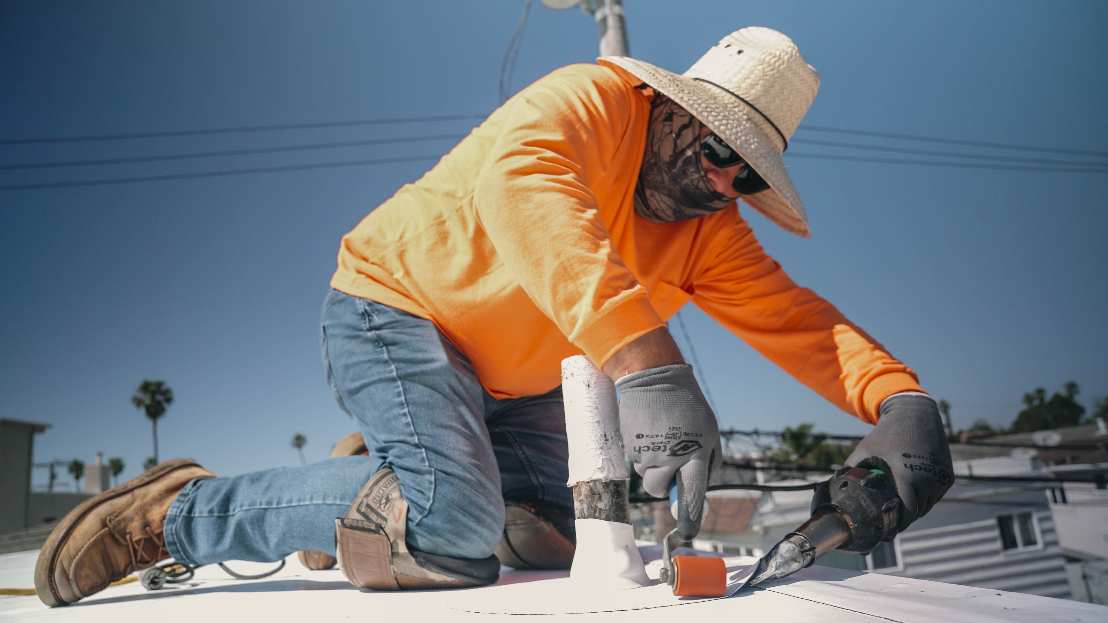 PVC roof detail close-up