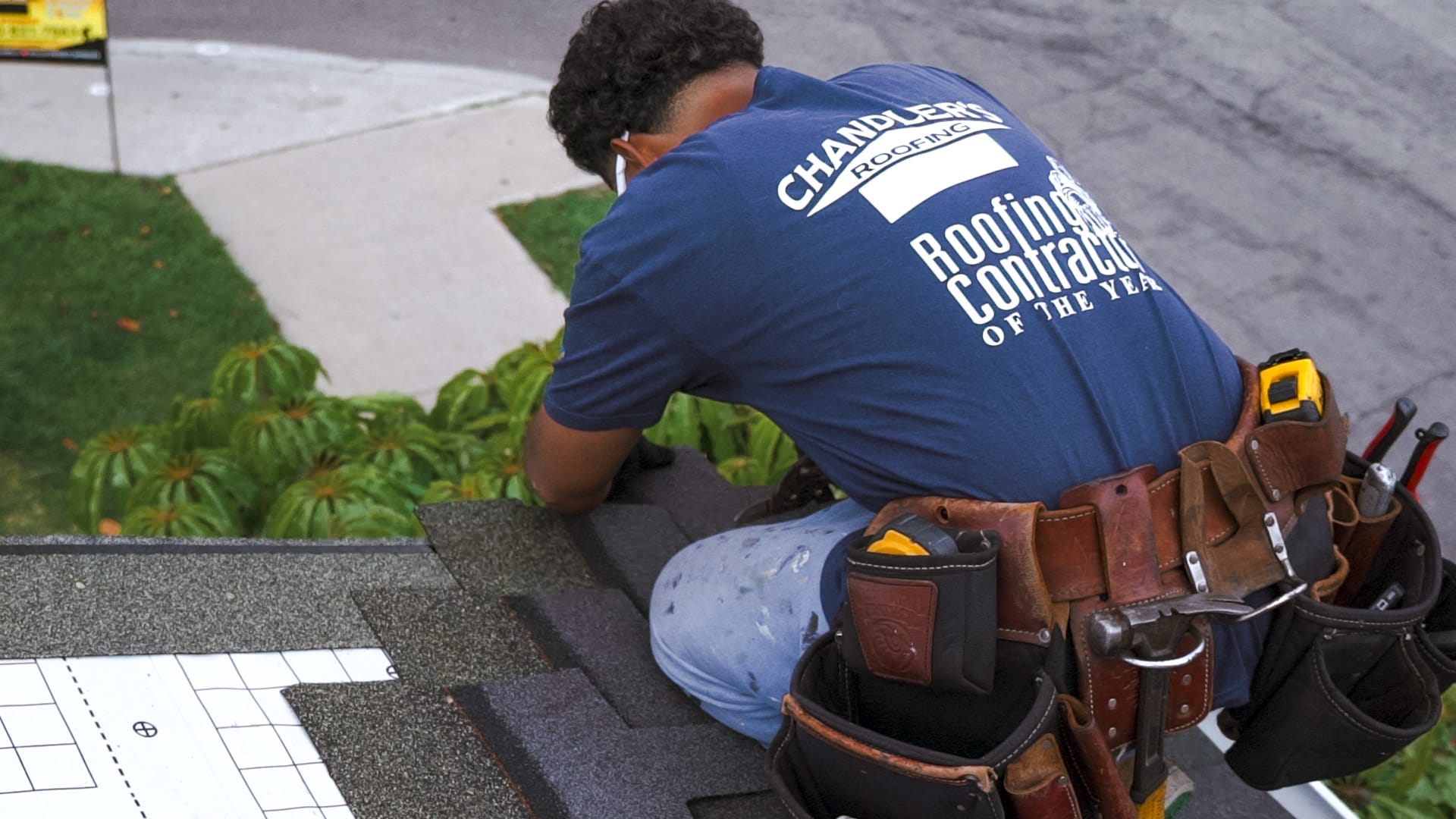 Shingle roof installation example