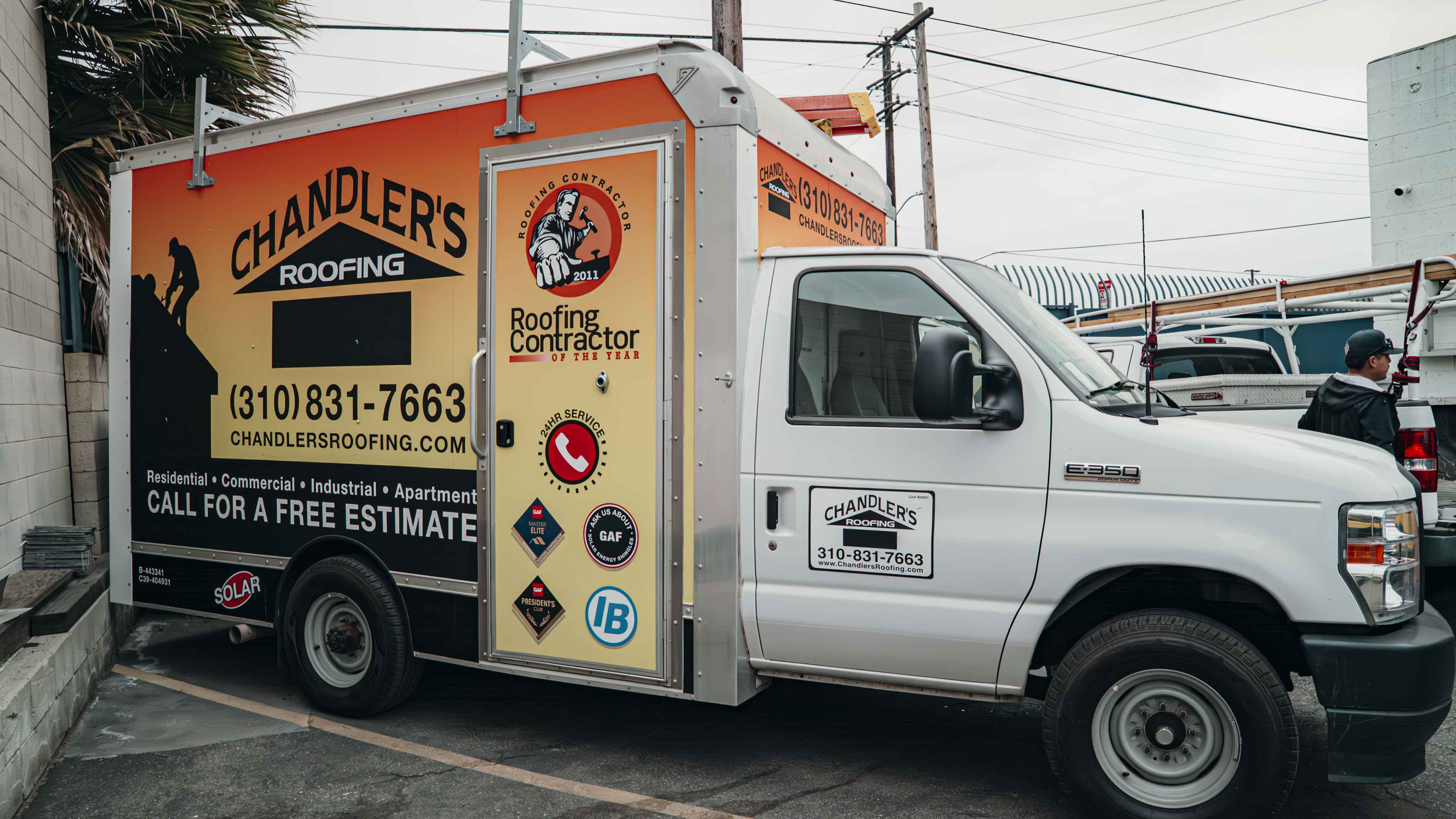 Chandler's Roofing branded truck