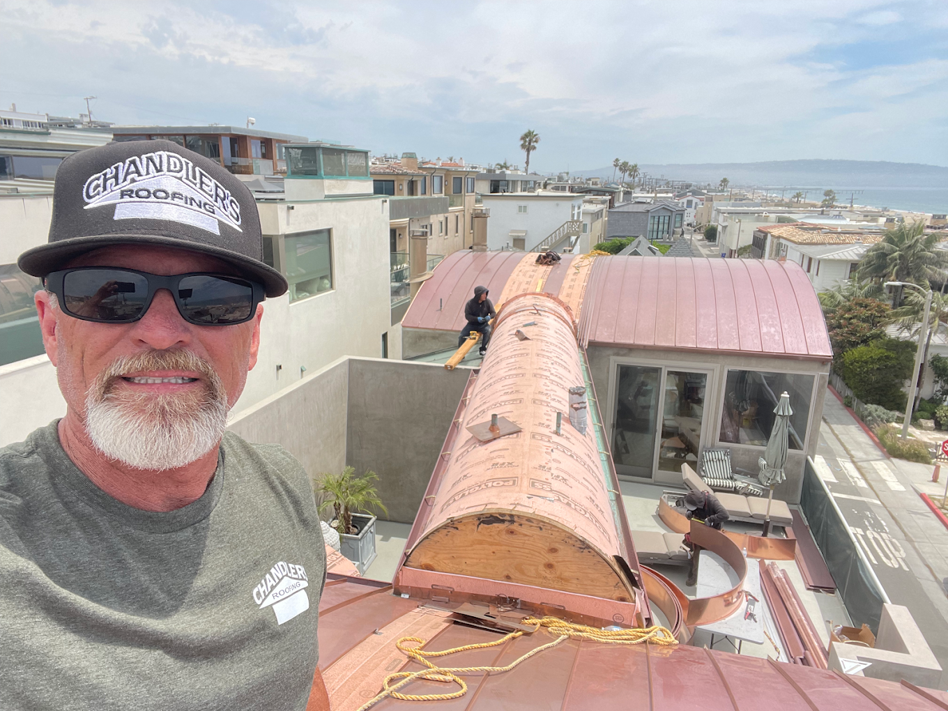 Standing seam metal roof installation in Southern California