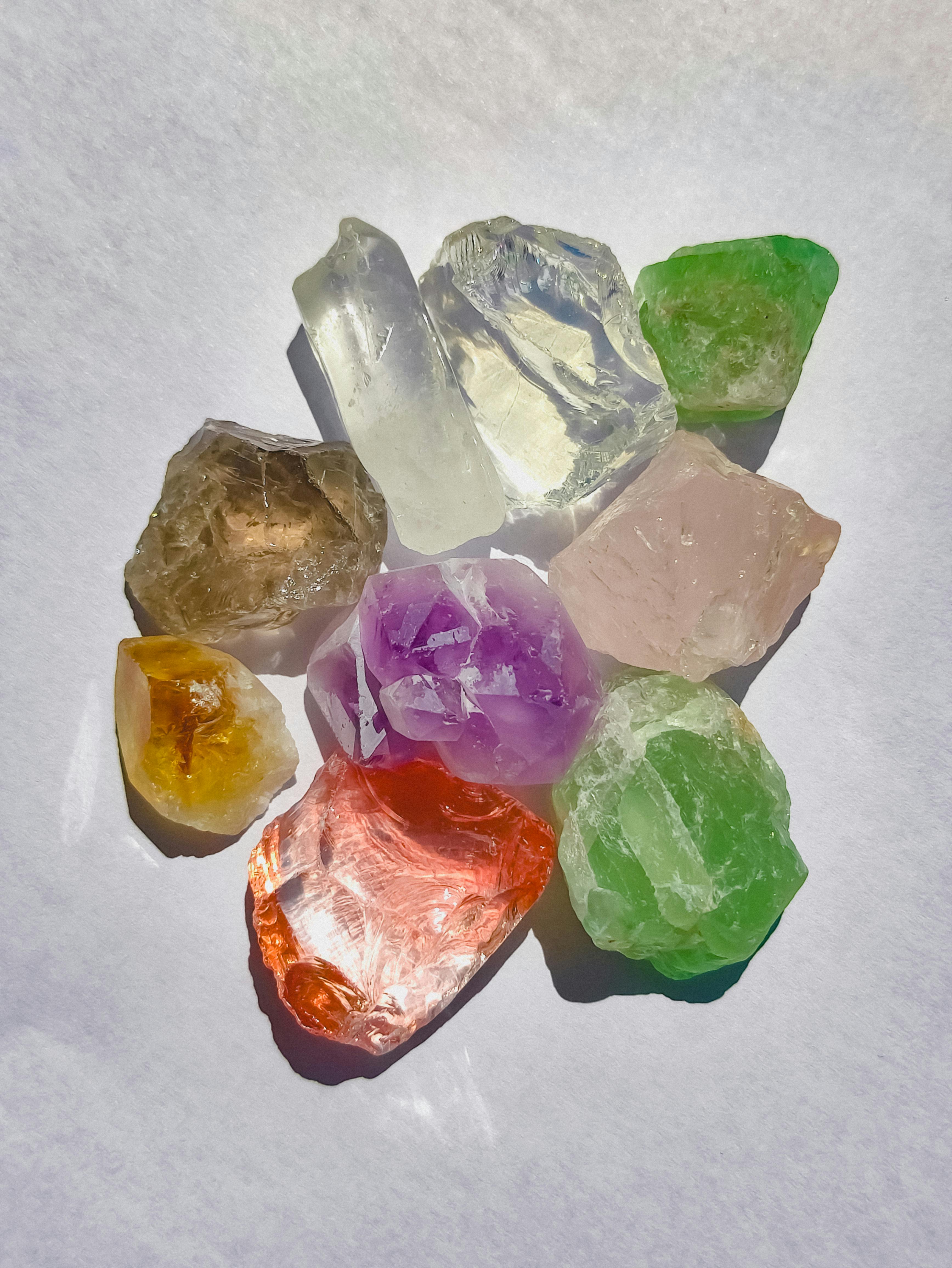 Gemstones and jewels on display