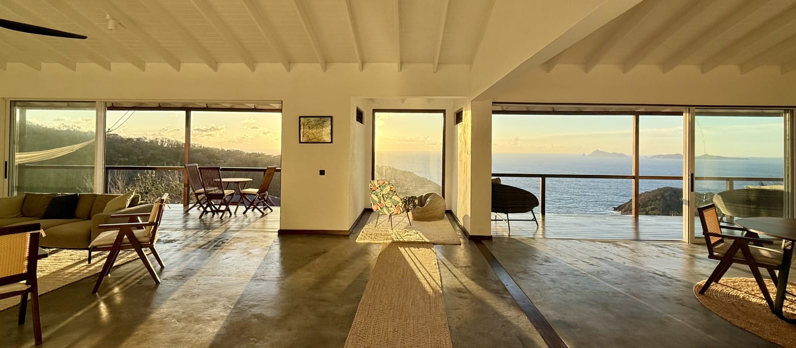 Villa main entrance at sunrise