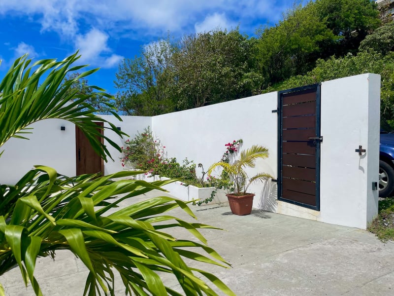 Villa driveway and gated entrance