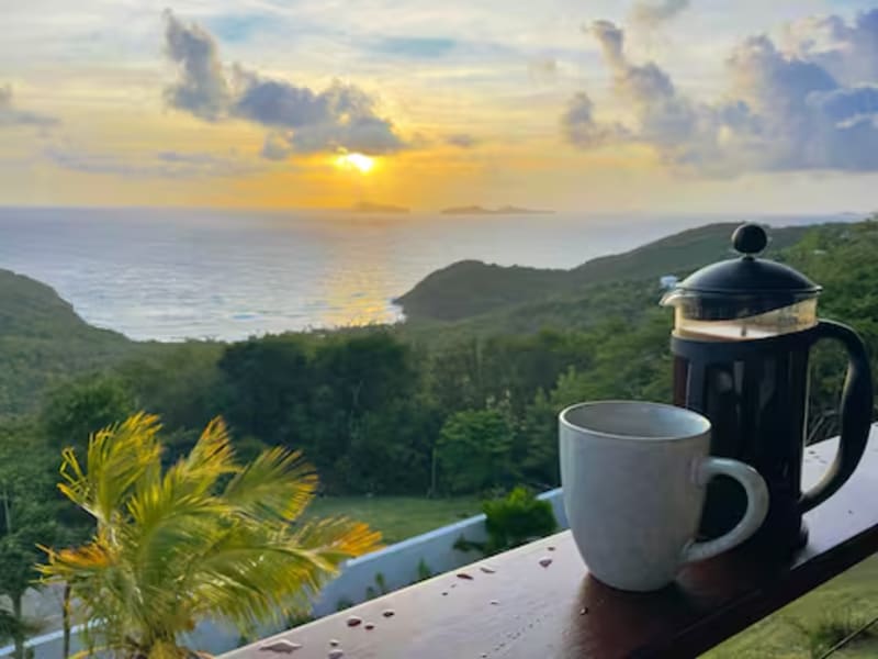 Morning coffee on the penthouse terrace