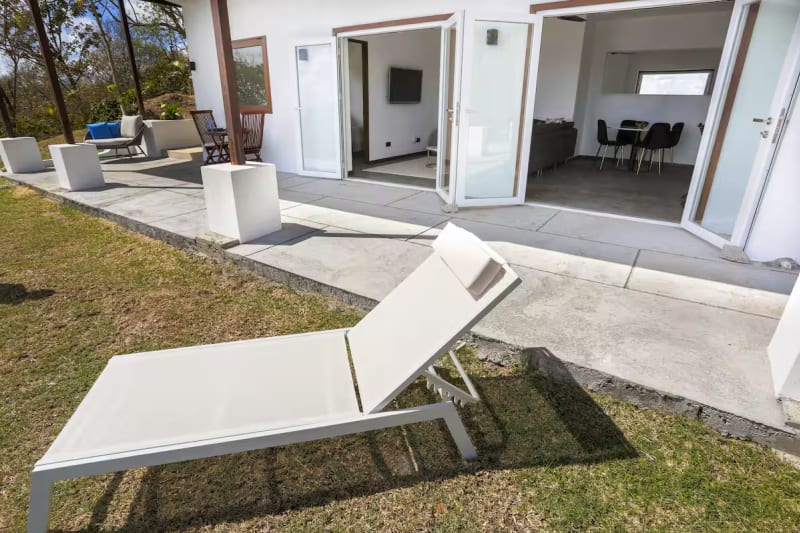Garden flat patio looking towards the house