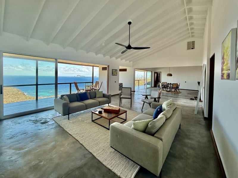 Open plan penthouse living and dining area