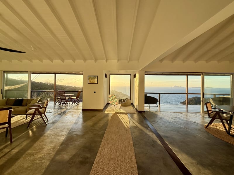 Villa main entrance at sunrise