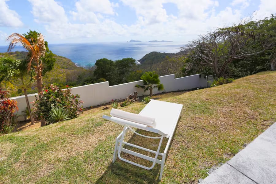 Garden flat patio with ocean views