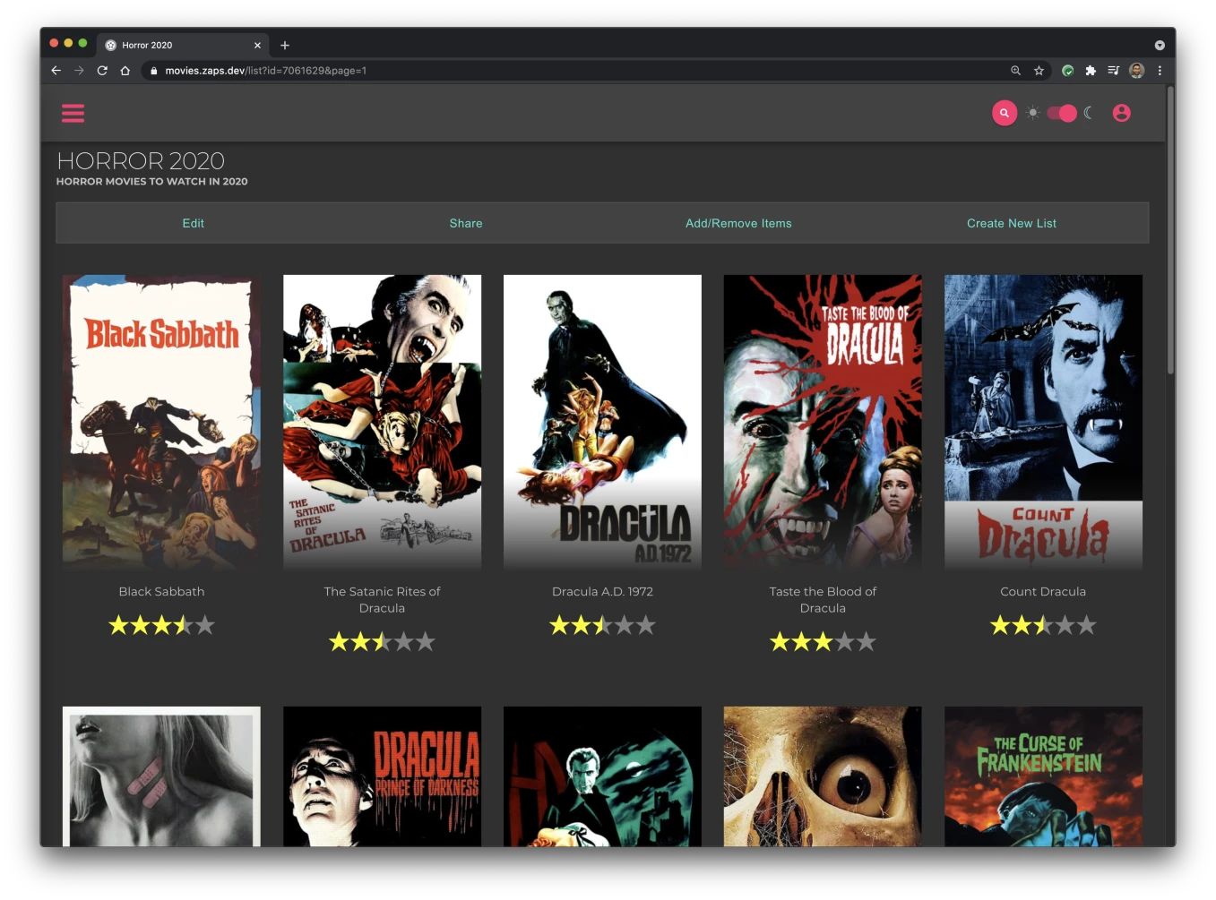 Screenshot of Movies app