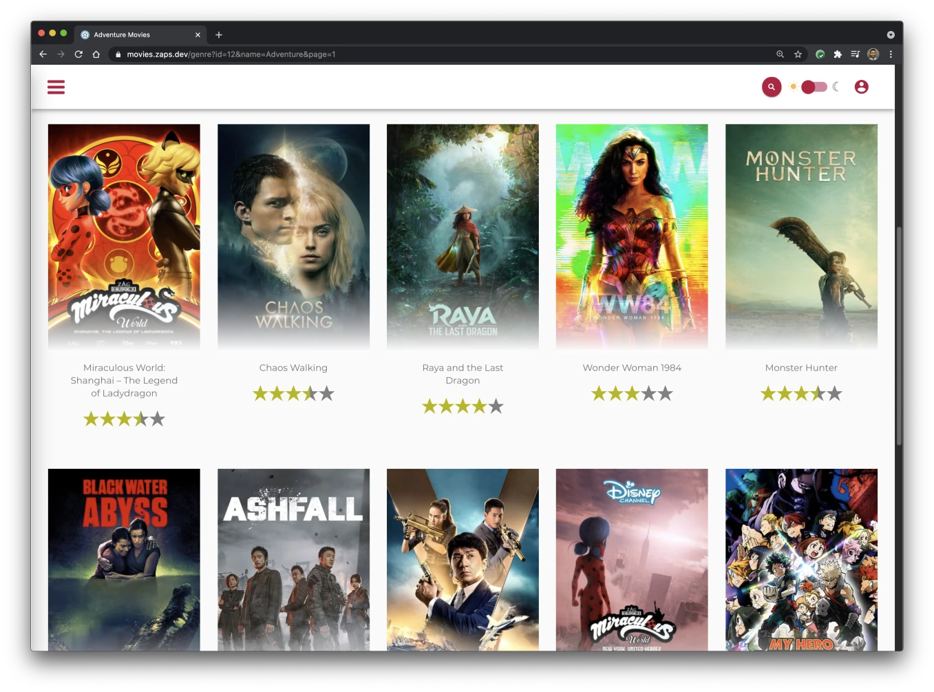 Screenshot of Movies app