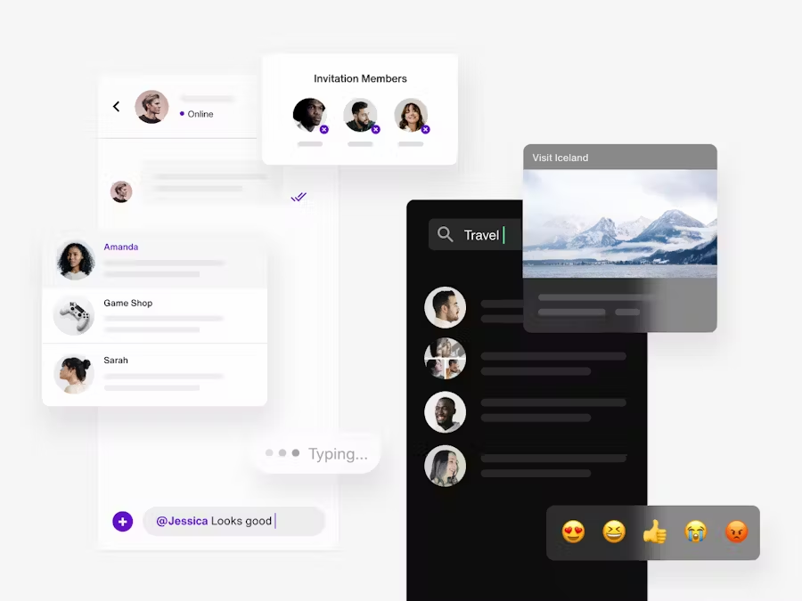 Modern chat app UI layout patterns