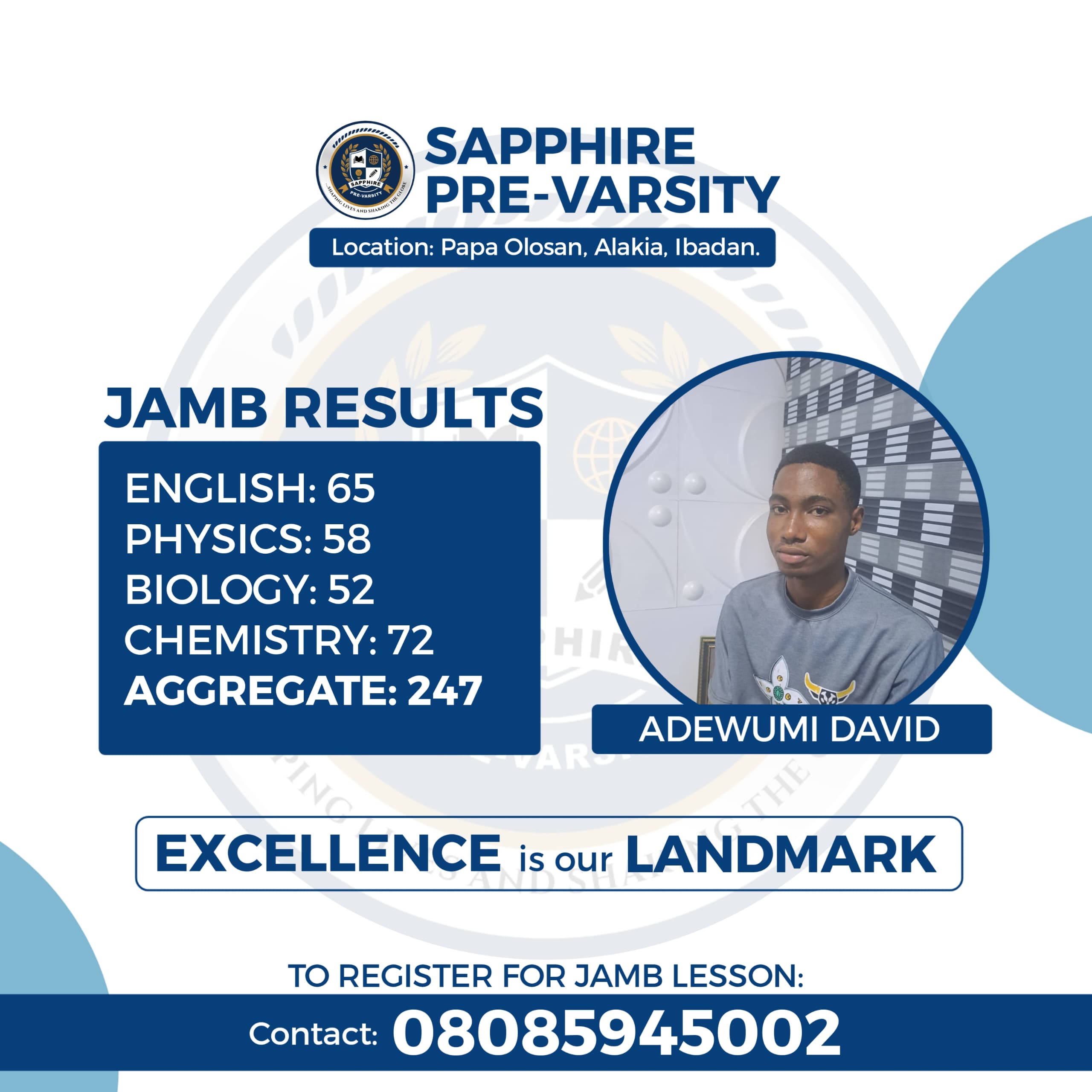 SAPPHIRE student celebrating JAMB score