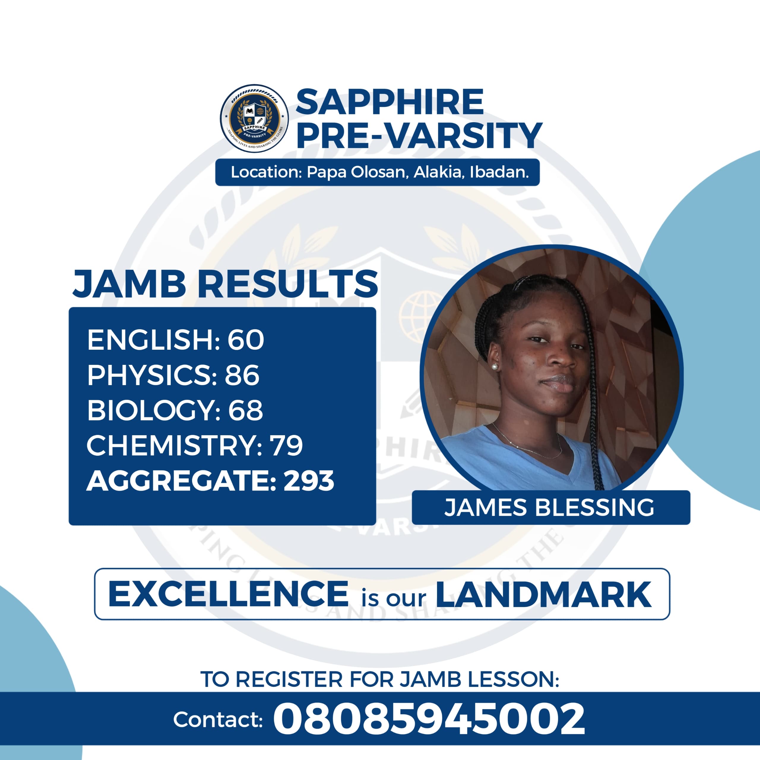 SAPPHIRE student celebrating JAMB score