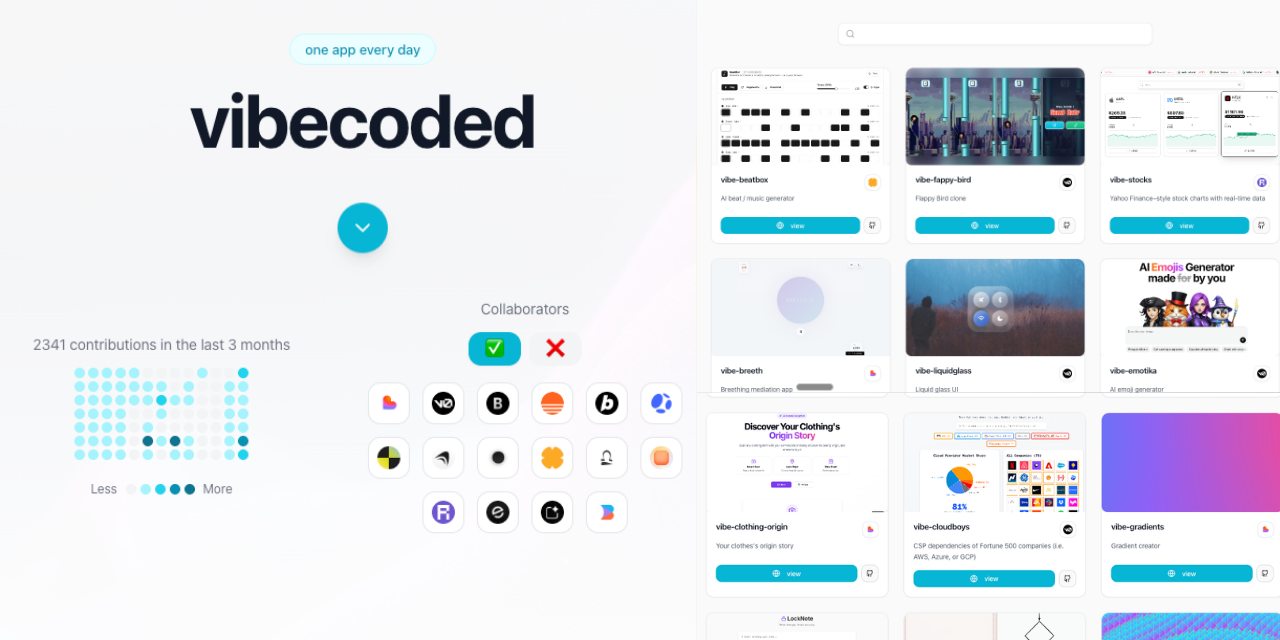 One app every day challenge- exploring vibe coding platforms and shipping daily. Template generator for others to join.