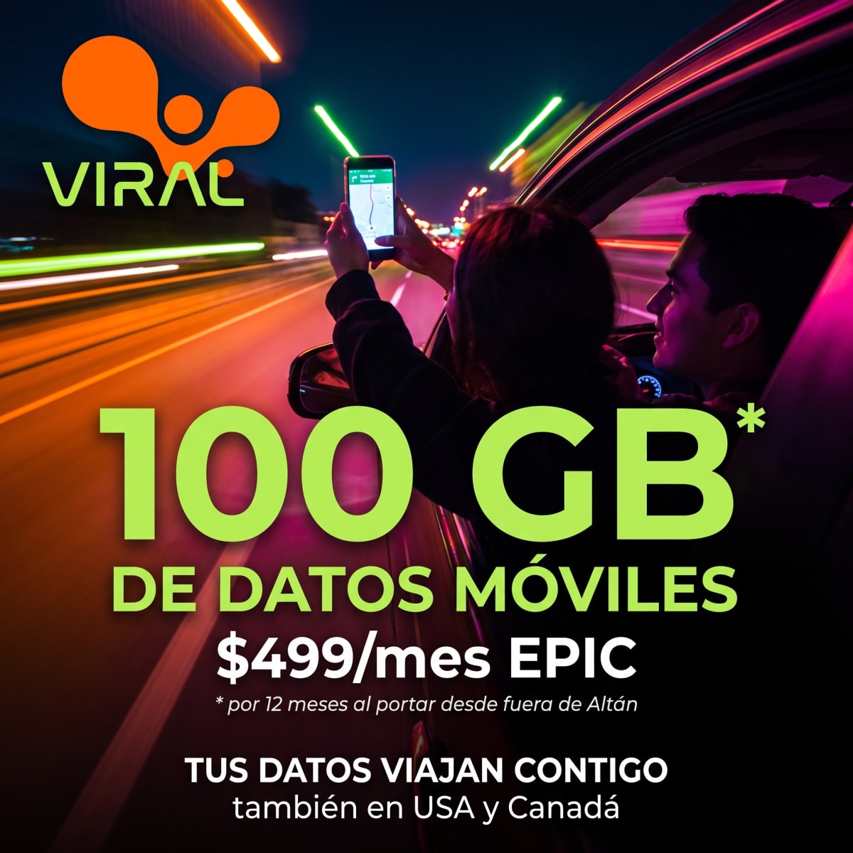 Plan Epic 100 GB — tus datos viajan contigo a USA y Canadá