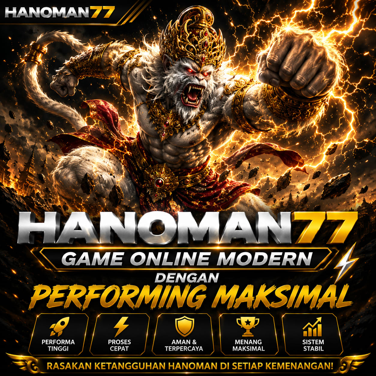 Banner HANOMAN77 - Game Online Modern Performing Maksimal