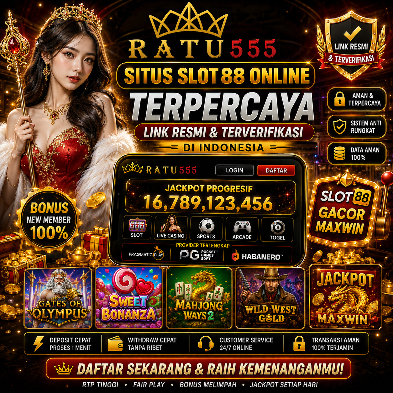 RATU555 - Situs SLOT88 Terpercaya