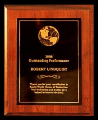 Walnut finish with Engraved Metal Plate - 9" x 12