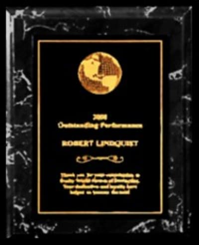 Black Marble finish with Engraved Metal Plate - 7" x 9"