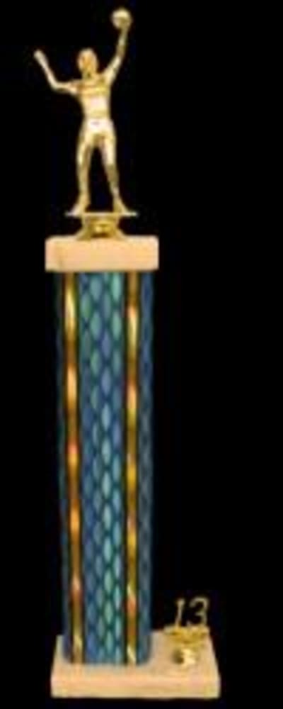White Marble with Colored Hologram Riser - 18"