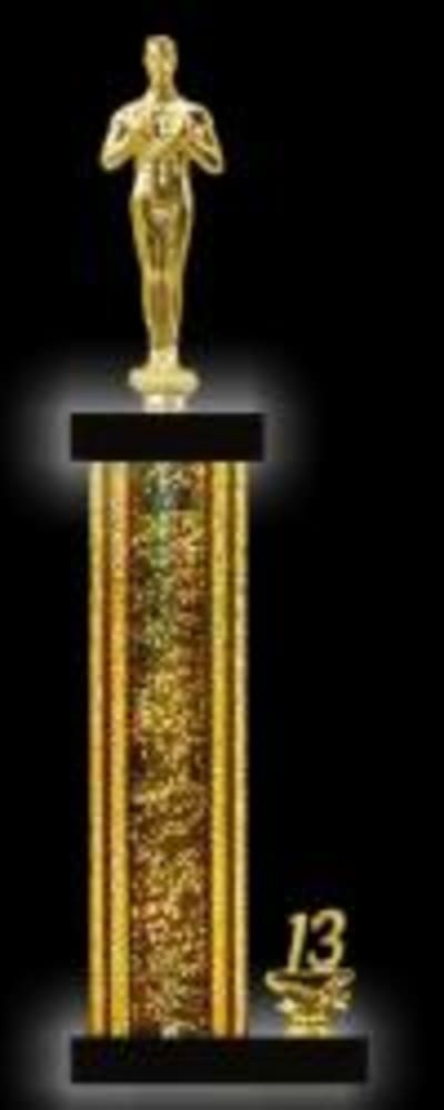 Black Marble with Rectangular Black & Gold Filigree Riser - 18"