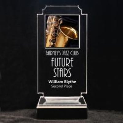 Retro Music Acrylic Trophy - 7-3/4" Saxophone