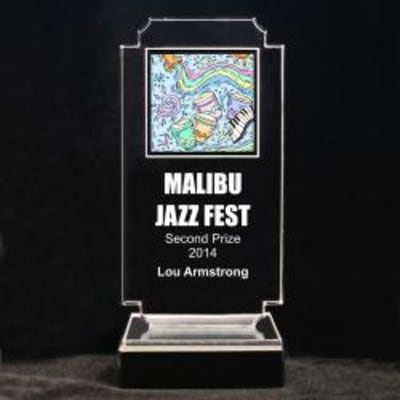 Retro Music Acrylic Trophy - 7-3/4" Jazz Instruments