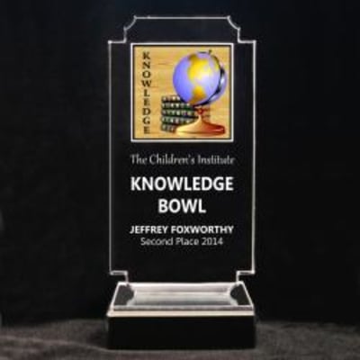 Retro Scholastic Acrylic Trophy - 7-3/4" Knowledge