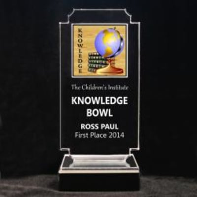 Retro Scholastic Acrylic Trophy - 8-3/4" Knowledge