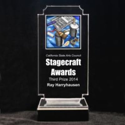Retro Drama Acrylic Trophy - 6-3/4" Behind the Scenes