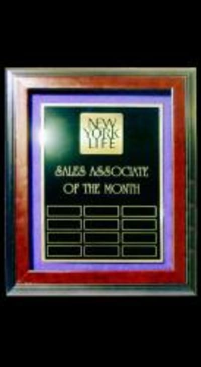 Walnut Finish Shadow Box Perpetual Plaque with 12 Metal Plates