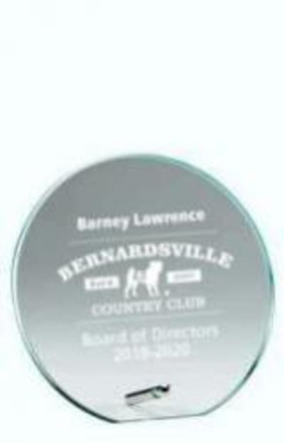 Glass Circle Engraved Award - 6" Diameter