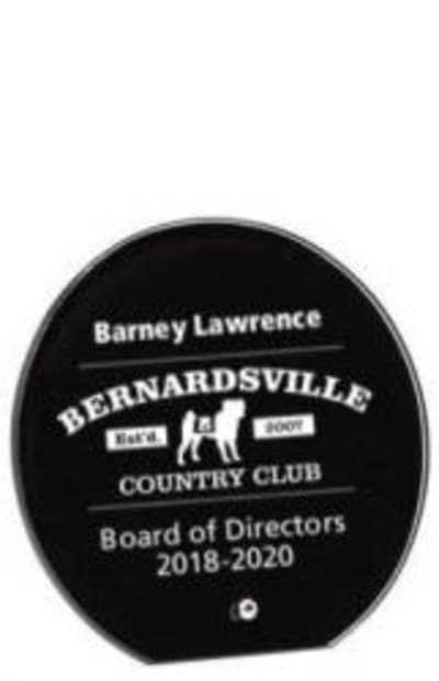 Black Glass Circle Engraved Award - 7" Diameter