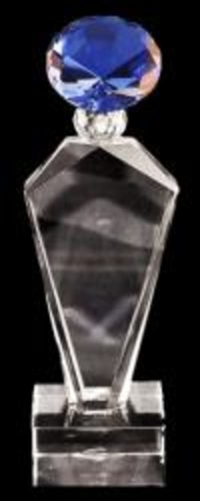 Deco Blue Diamond D 12"