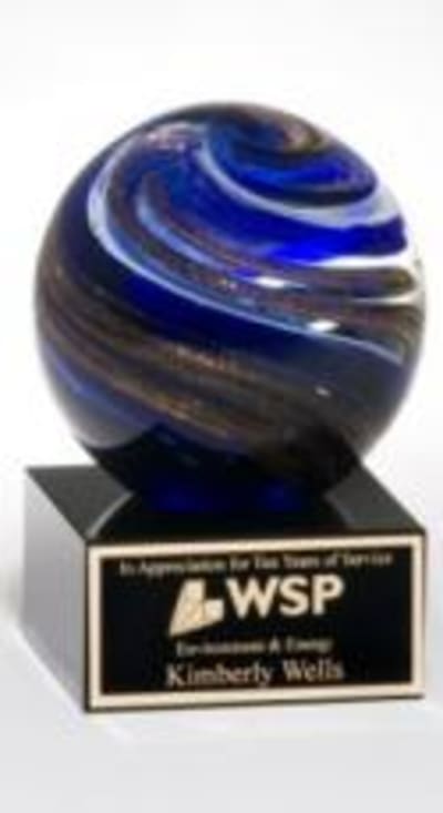 Blue Marble Crystal Globe