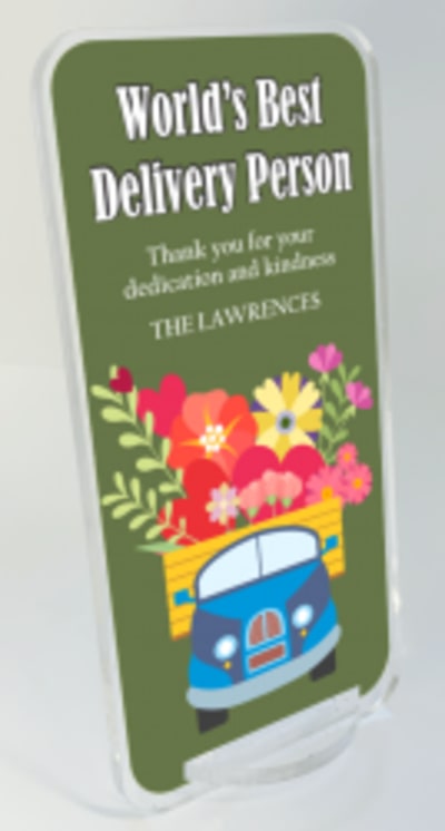 Flower Truck Delivery Gratitude Award - 8"