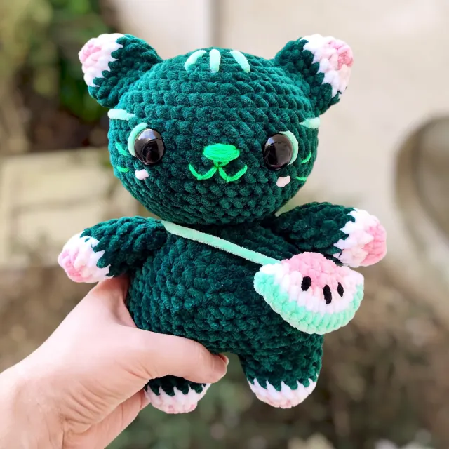 Crocheting Pattern 'Rio the Watermelon Cat' on Pattern Paradise