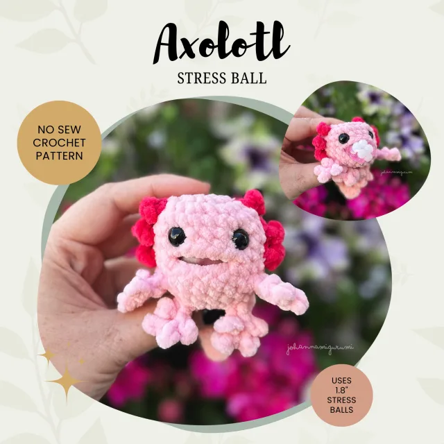 Crocheting Pattern 'Axolotl Stress Ball Pattern' on Pattern Paradise
