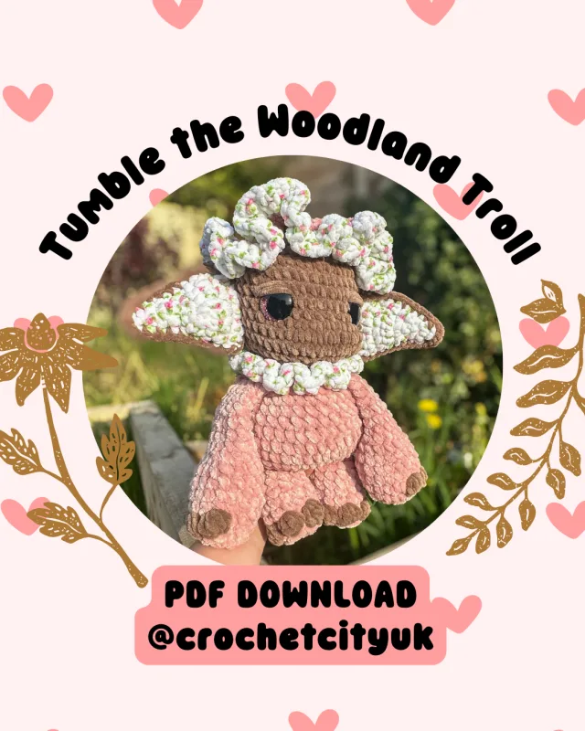 Crocheting Pattern 'Tumble the Woodland Troll' on Pattern Paradise