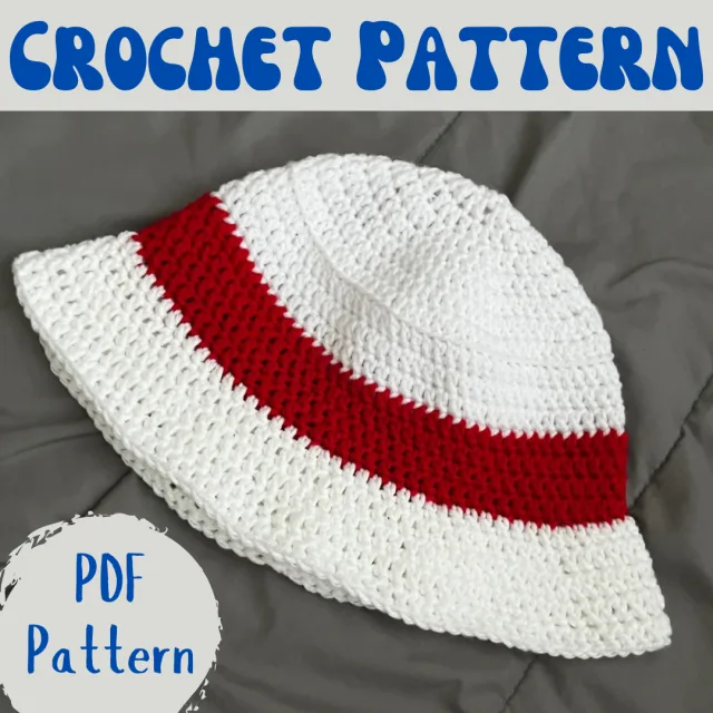 Crocheting Pattern 'Easy Solid Stripe Bucket Hat' on Pattern Paradise