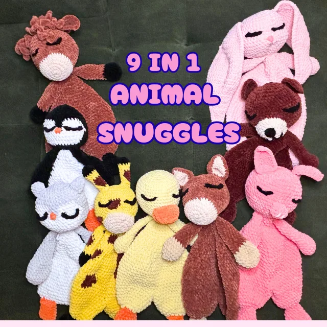 Crocheting Pattern 'Animal Snuggler Bundle' on Pattern Paradise