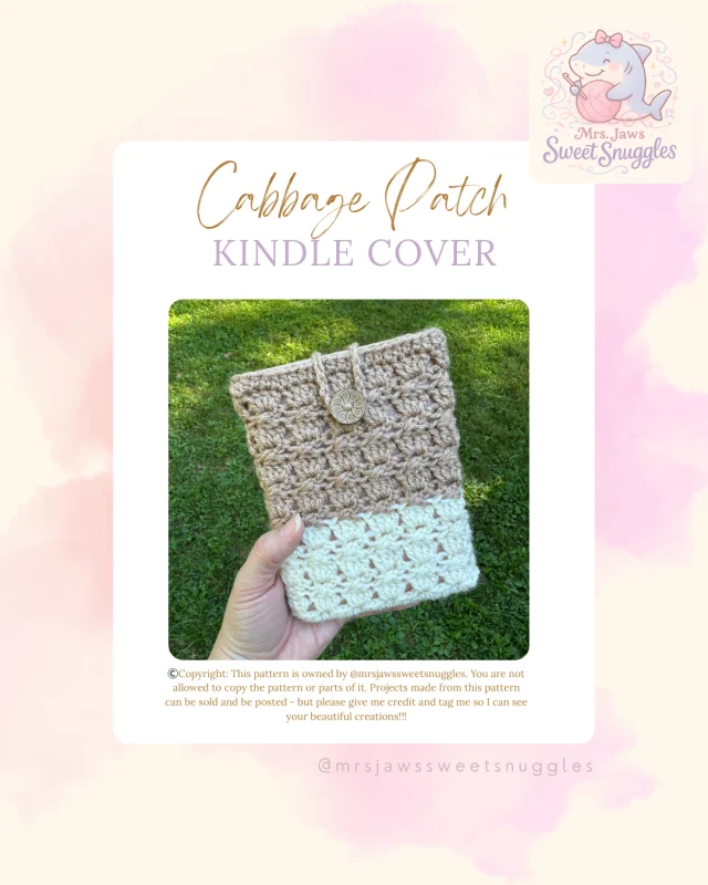 Crocheting Pattern 'Cabbage Patch Kindle Cover' on Pattern Paradise